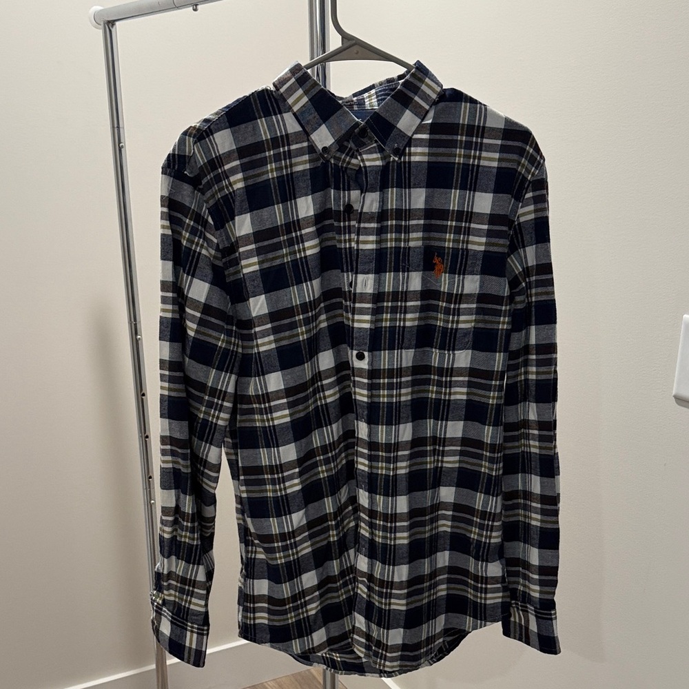 Polo Ralph Lauren Navy and White Plaid Flannel
